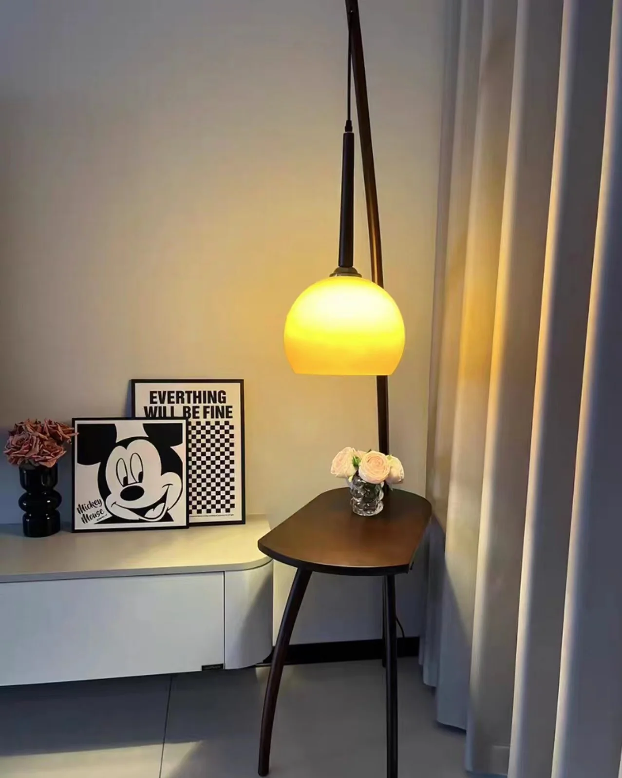 WOMO Hanging Wood Floor Lamp with Table-WM7130 - Image 19