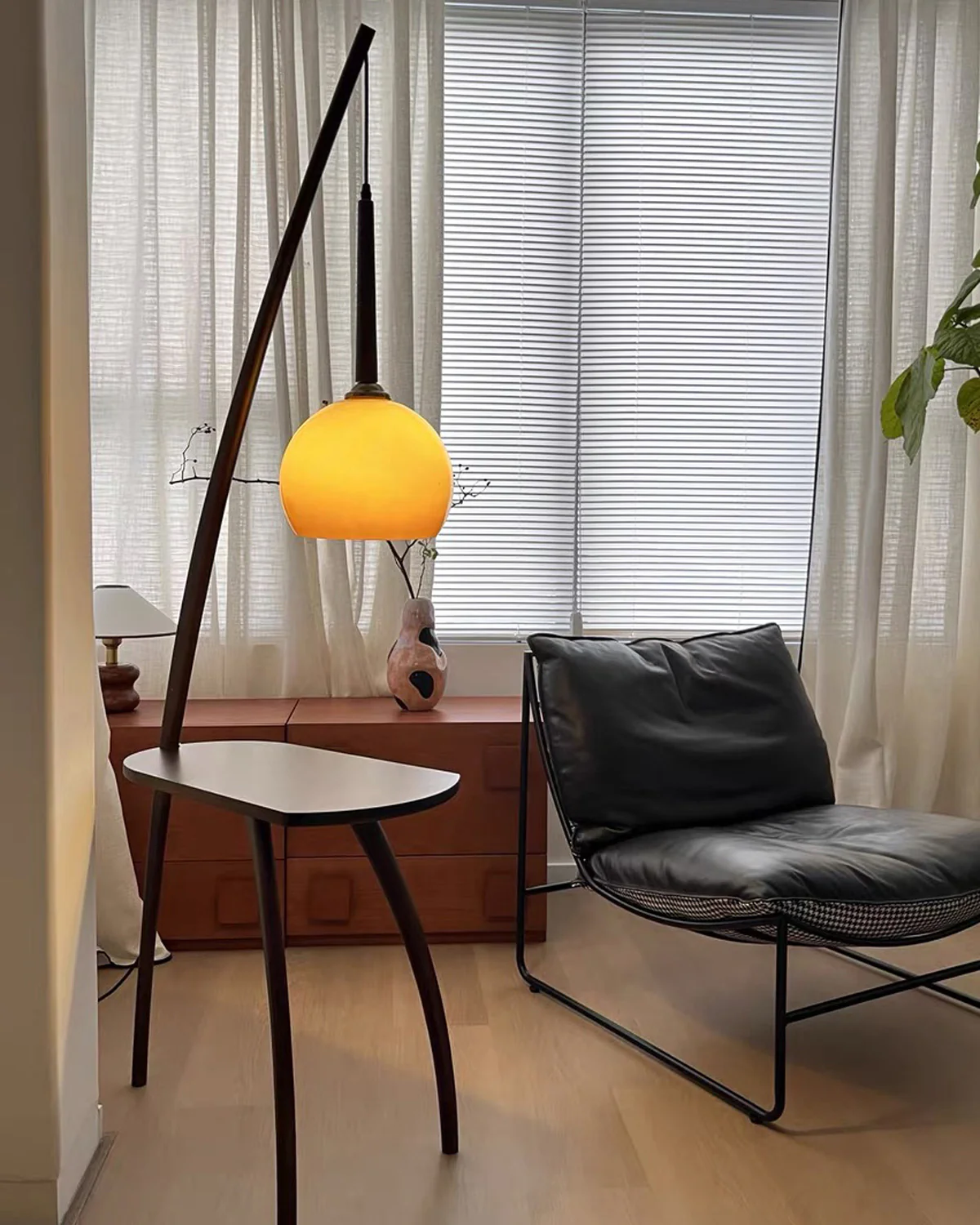 WOMO Hanging Wood Floor Lamp with Table-WM7130 - Image 23