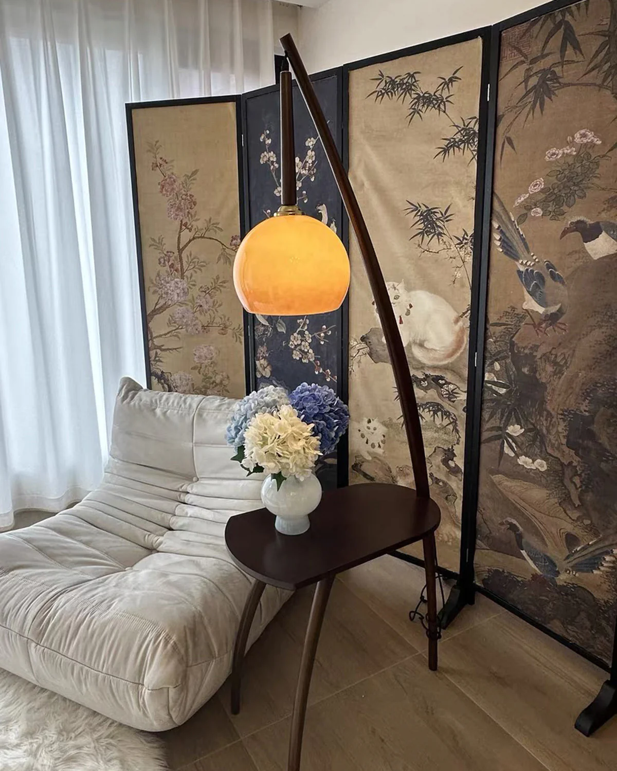 WOMO Hanging Wood Floor Lamp with Table-WM7130 - Image 25
