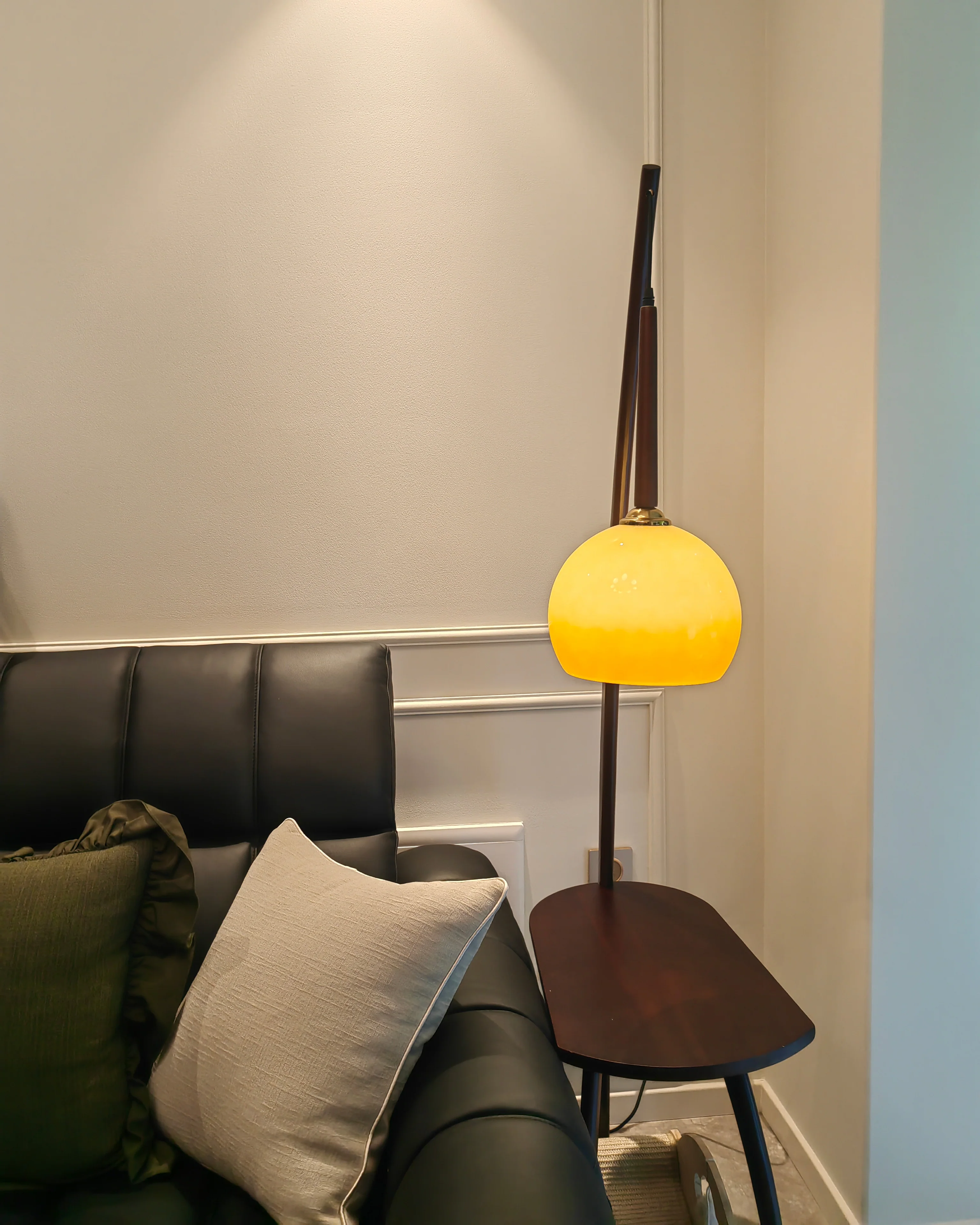 WOMO Hanging Wood Floor Lamp with Table-WM7130 - Image 3
