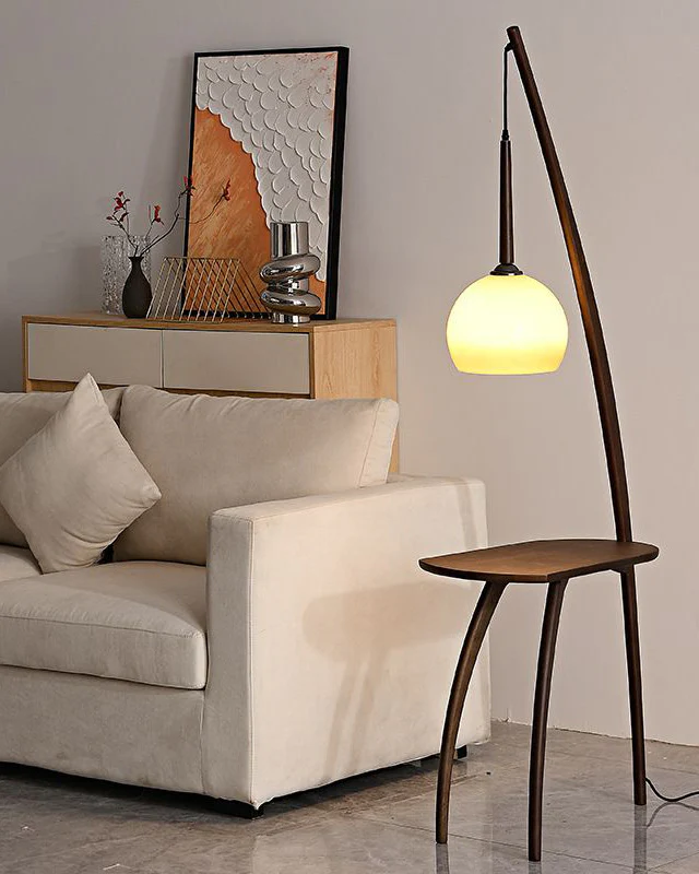 WOMO Hanging Wood Floor Lamp with Table-WM7130 - Image 8