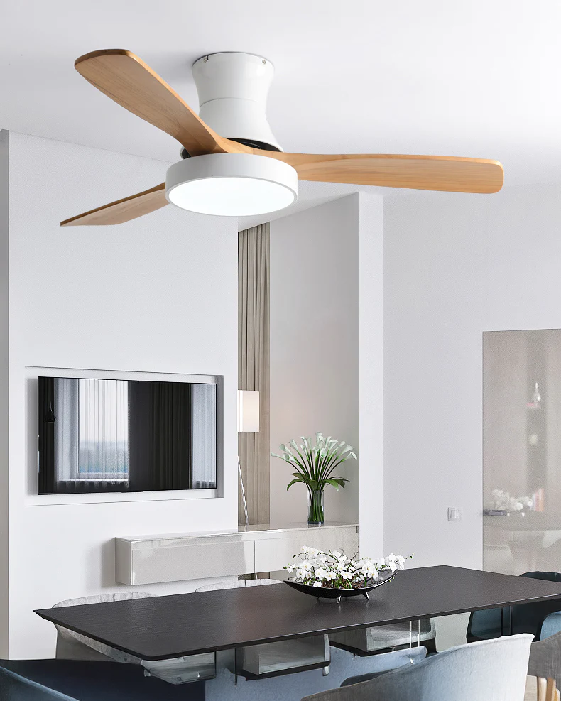 WOMO Wood Low Profile Ceiling Fan Lamp - WM5241 - Image 3