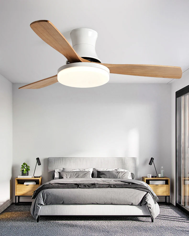 WOMO Wood Low Profile Ceiling Fan Lamp - WM5241 - Image 4
