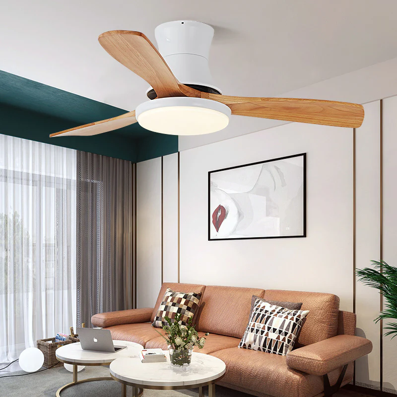 WOMO Wood Low Profile Ceiling Fan Lamp - WM5241 - Image 7