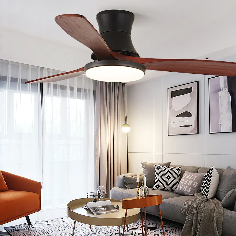 WOMO Wood Low Profile Ceiling Fan Lamp - WM5241 - Image 8