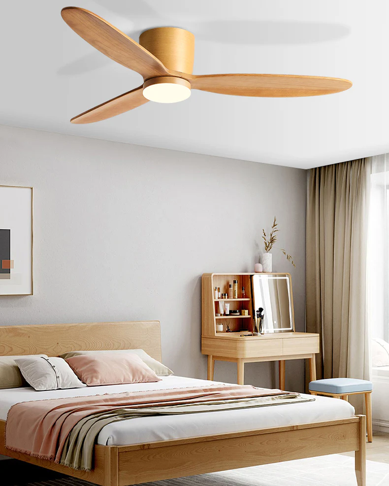 WOMO Wood Low Profile Ceiling Fan Lamp - WM5259 - Image 4
