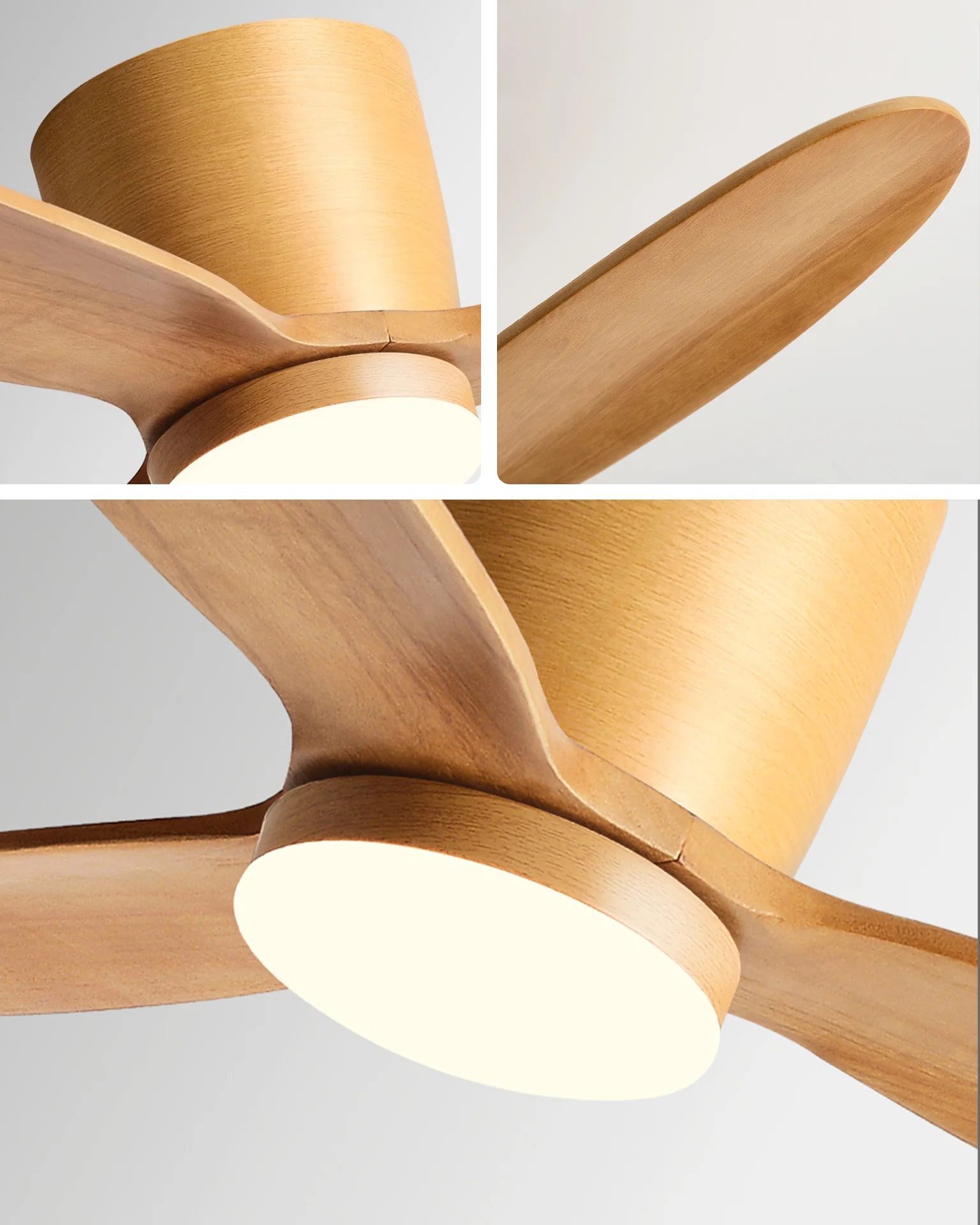WOMO Wood Low Profile Ceiling Fan Lamp - WM5259 - Image 8