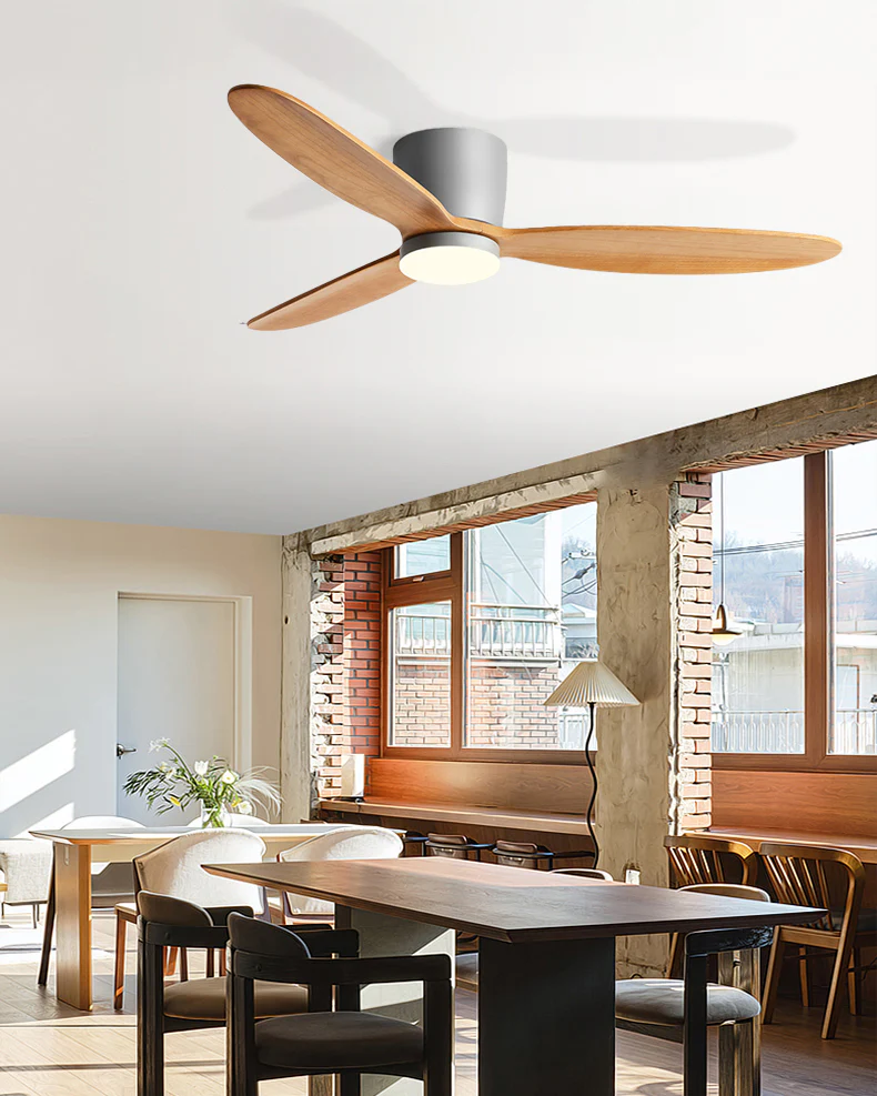 WOMO Wood Low Profile Ceiling Fan Lamp - WM5259 - Image 9