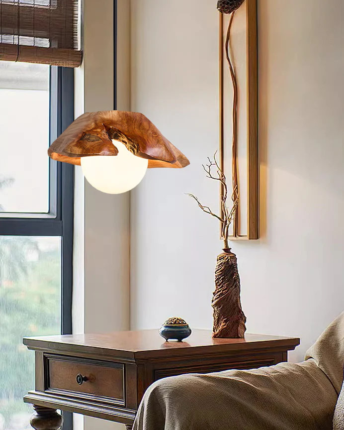 WOMO Wood Shaded Pendant Light-WM3062 - Image 3
