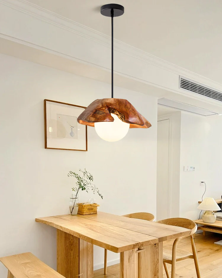 WOMO Wood Shaded Pendant Light-WM3062 - Image 4