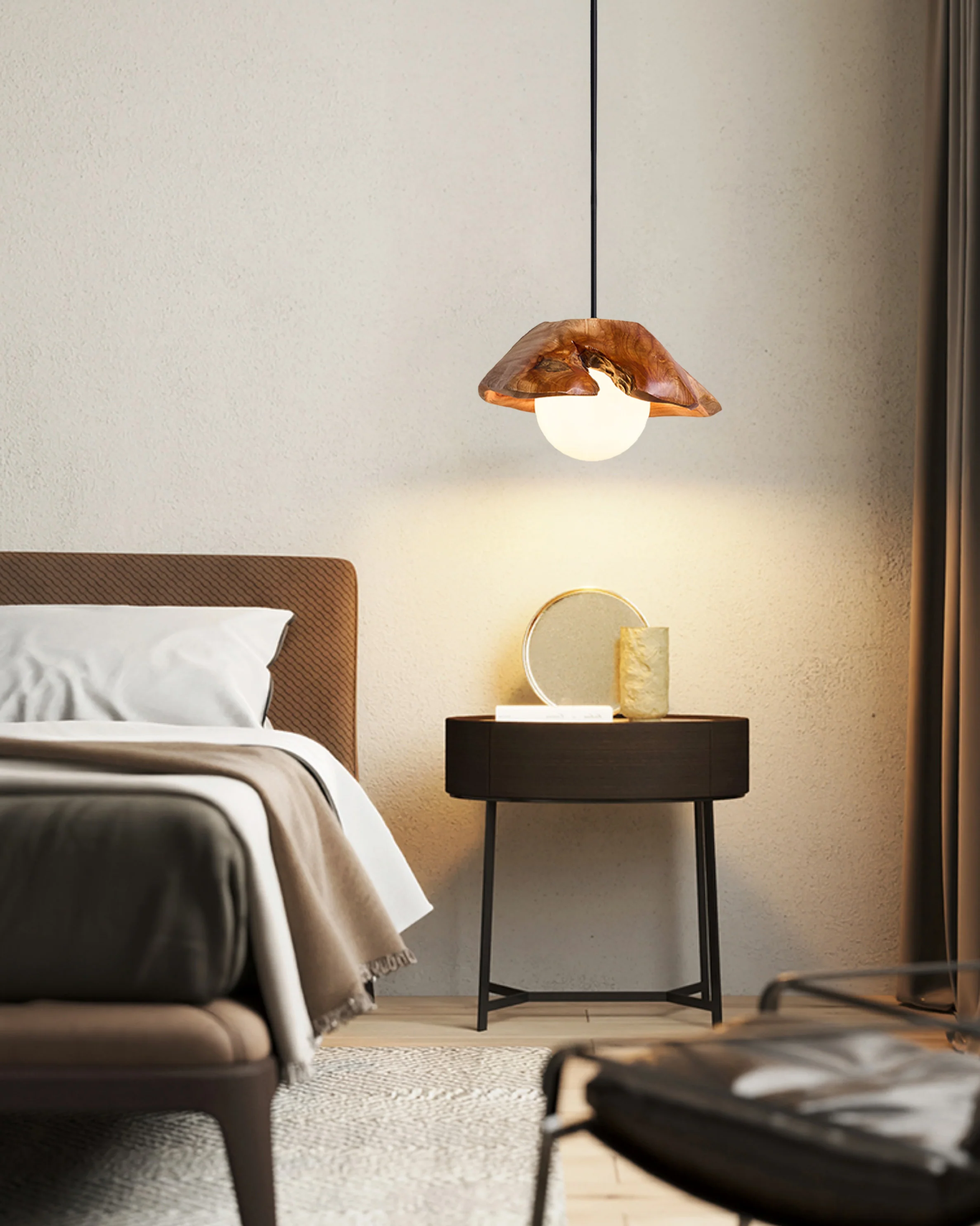 WOMO Wood Shaded Pendant Light-WM3062 - Image 5